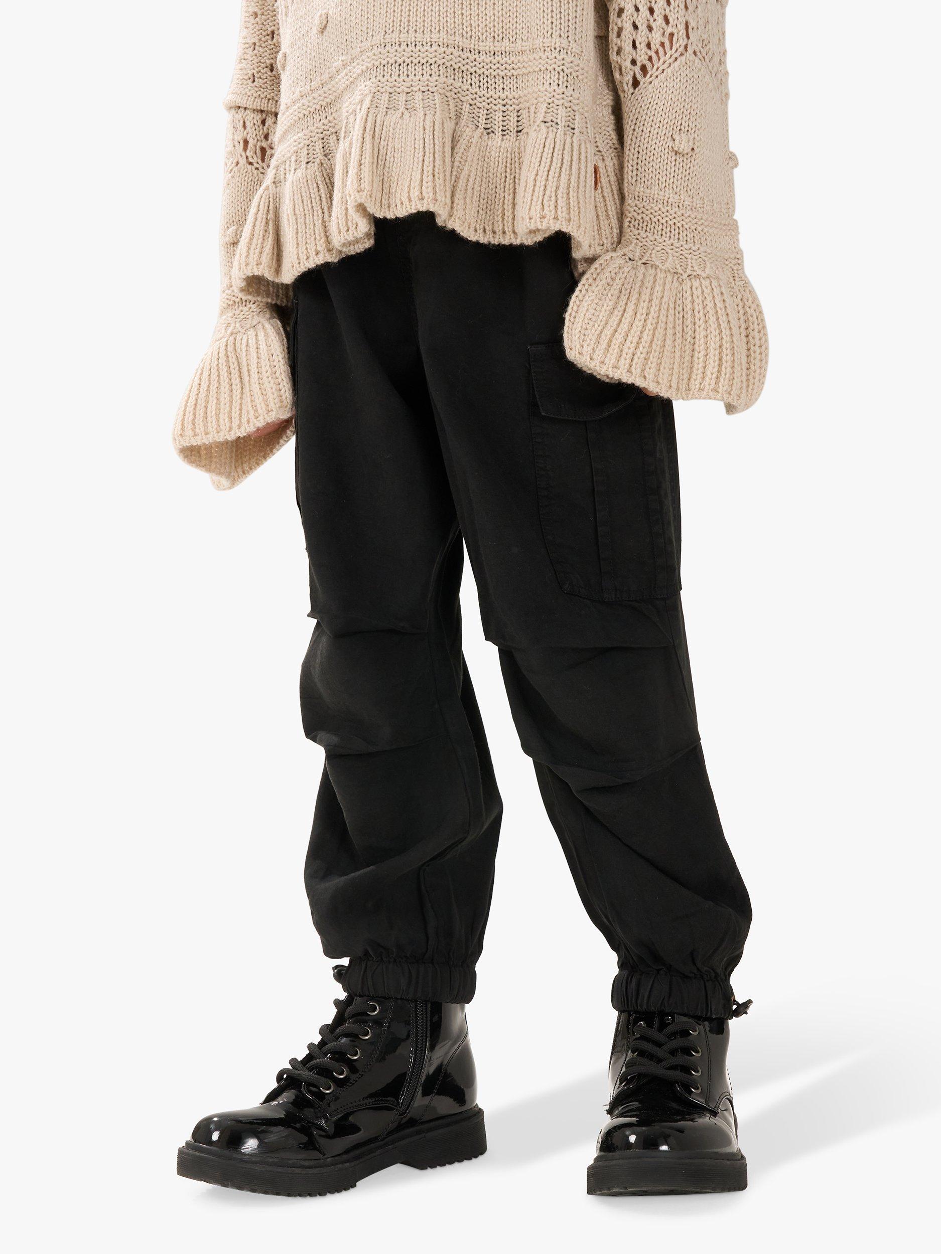 Angel & Rocket Kids' Parachute Cargo Trousers, Black