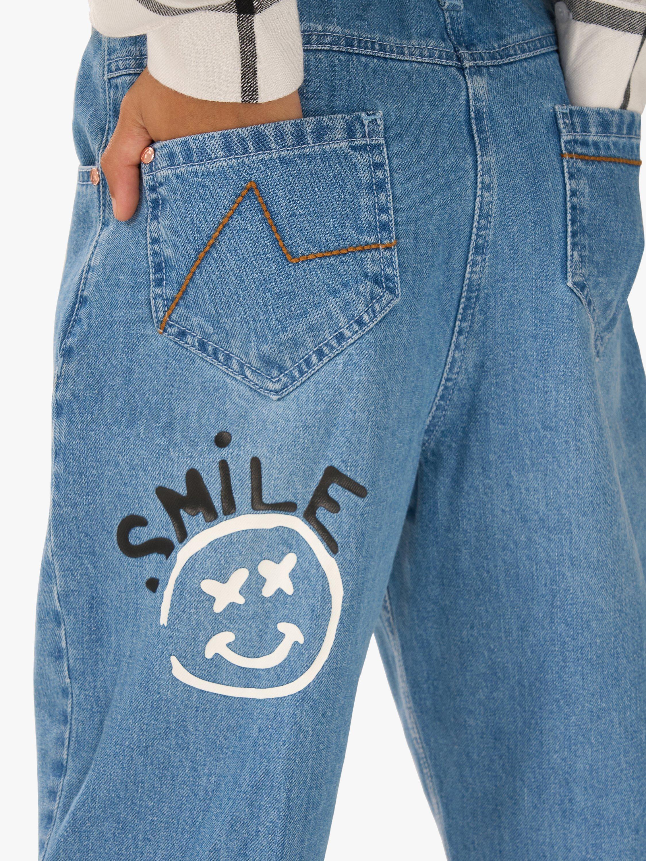 Product image 3 of 3, which shows Angel & Rocket Girls' Graffiti Denim Jeans, Blue, 8 years