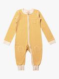 Little Green Radicals Kids' Stripe Adaptive 2 Way Zip Sleepsuit, Gold