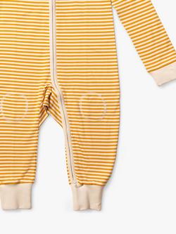 Little Green Radicals Kids' Stripe Adaptive 2 Way Zip Sleepsuit, Gold - view 2, Gold