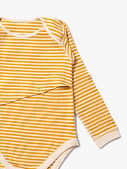 Little Green Radicals Kids' Stripe Easy Feeding Adaptive Bodysuit, Gold - view 2, Gold