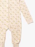 Little Green Radicals Kids' Quince Flowers Adaptive 2 Way Zip Sleepsuit, Cream