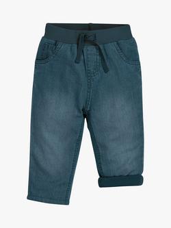 Frugi Baby Comfy Lined Organic Cotton Jeans, Chambray, Chambray