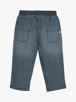 Frugi Baby Comfy Lined Organic Cotton Jeans, Chambray - view 2, Chambray