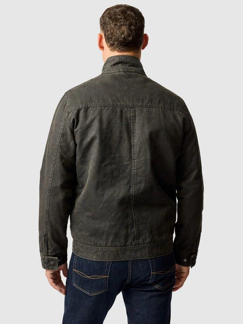Product image 3 of 6, which shows Rodd & Gunn The Jack PU Coated Cotton Harrington Jacket, Washed Black, XS