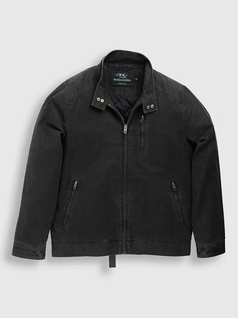 Product image 5 of 6, which shows Rodd & Gunn The Jack PU Coated Cotton Harrington Jacket, Washed Black, XS