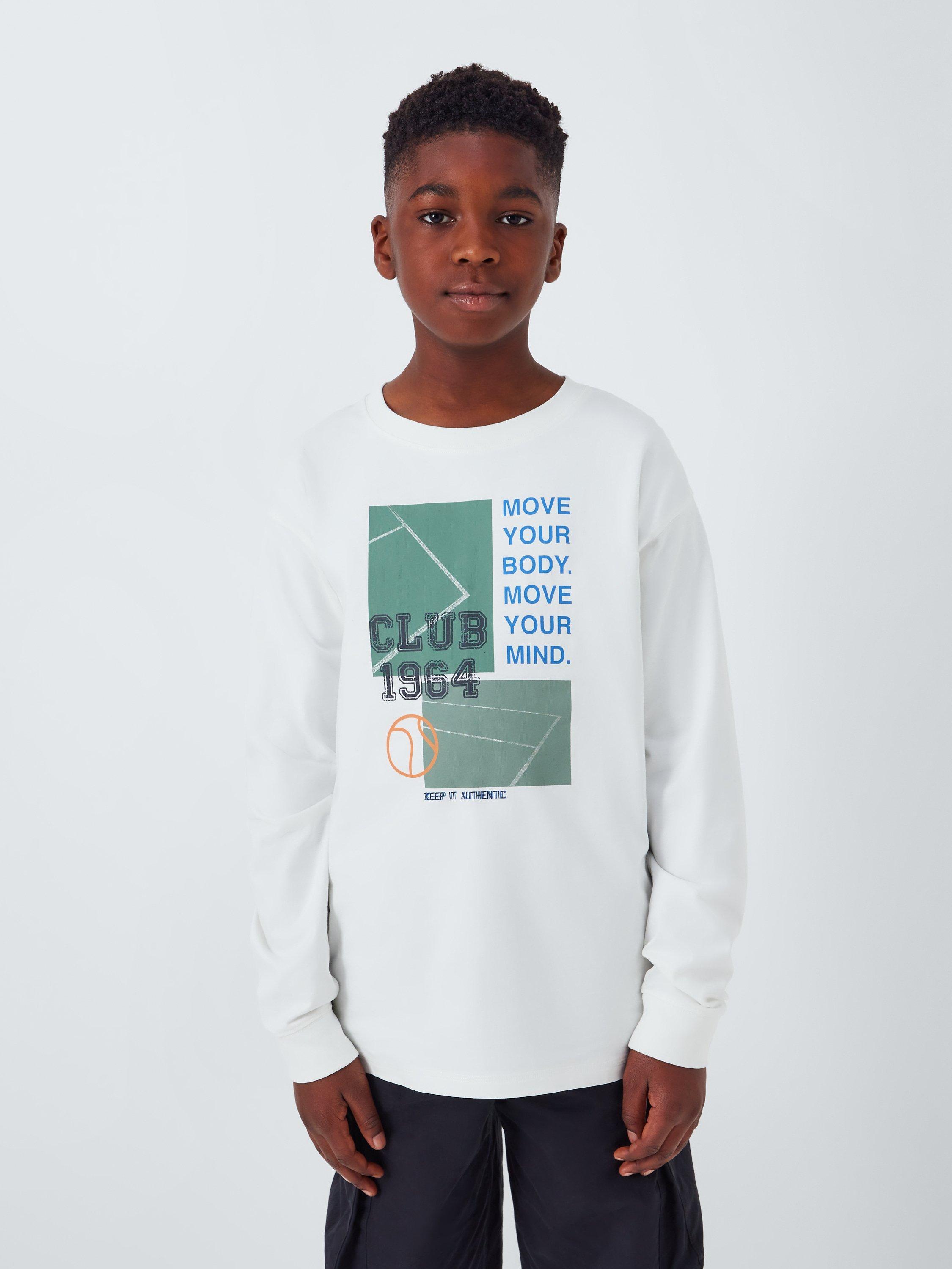 John Lewis Kids' Club 1964 Graphic Long Sleeve Top, Cream