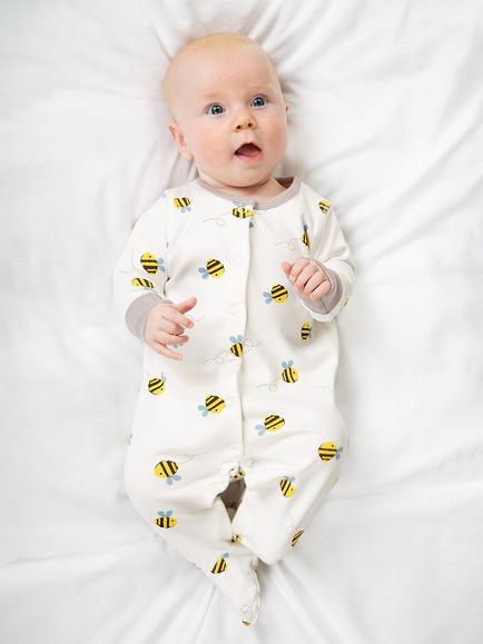 Frugi Baby Buzzy Bee Baby Gift Set, White/Multi - view 2, White/Multi