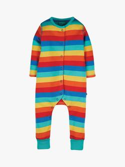 Frugi Baby Riley Organic Cotton Striped Romper, Multi, Multi