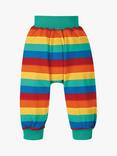 Frugi Baby Parsnip Organic Cotton Rainbow Chunky Stripe Joggers, Multi