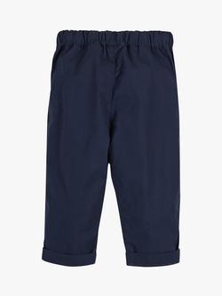 Frugi Baby Tommy Organic Cotton Trousers, Indigo - view 2, Indigo