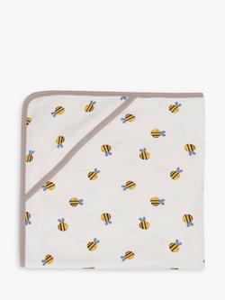 Frugi Baby Little Hug Buzzy Bee Hooded Blanket, Multi, Multi