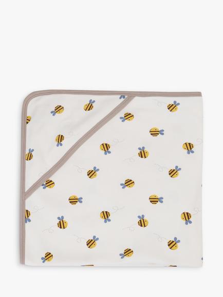Frugi Baby Little Hug Buzzy Bee Hooded Blanket, Multi, Multi