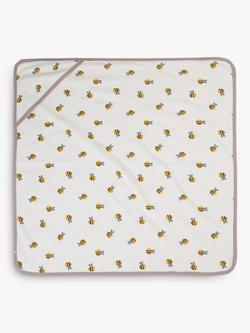 Frugi Baby Little Hug Buzzy Bee Hooded Blanket, Multi - view 2, Multi