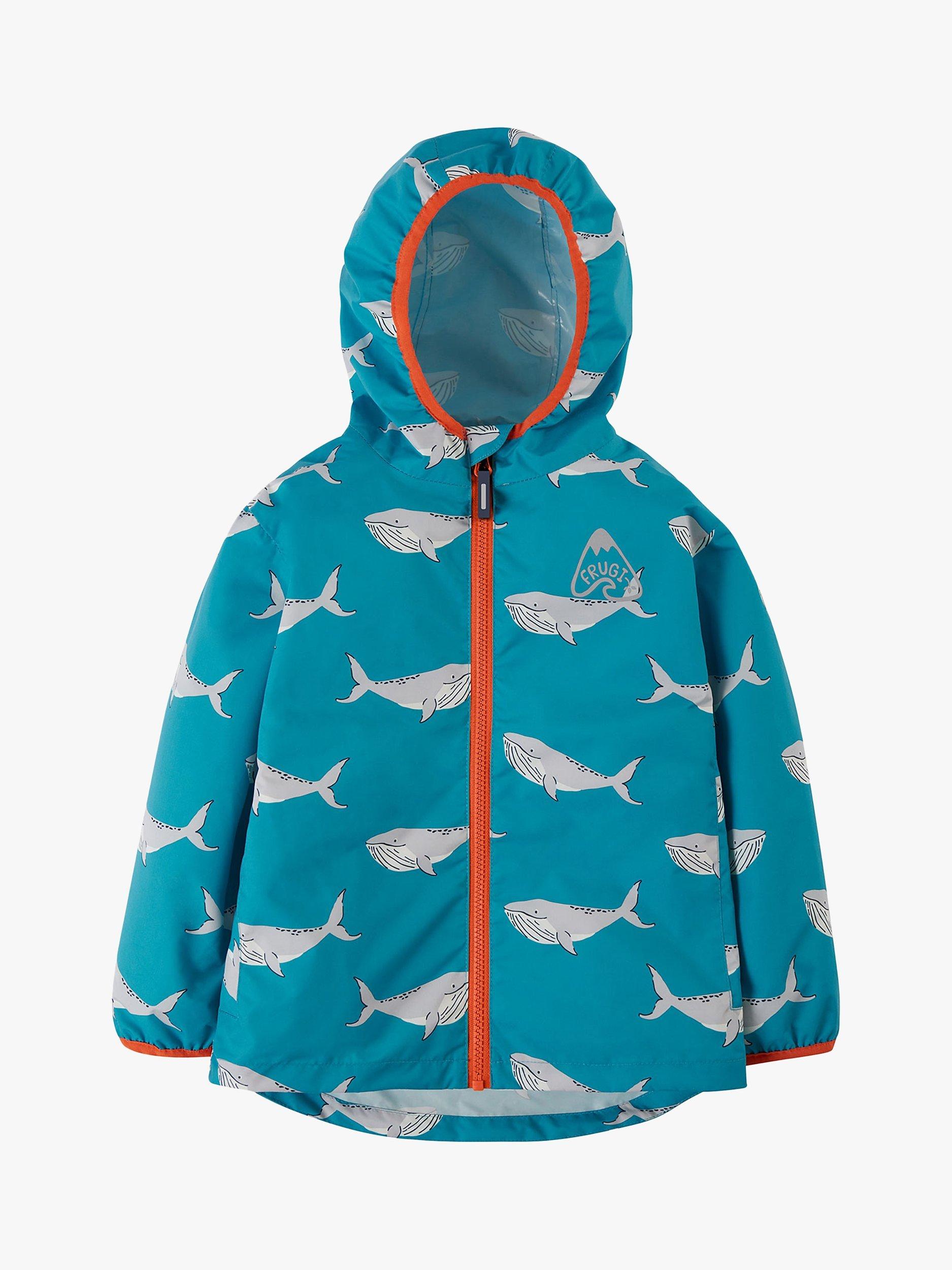 Frugi Kids' Rain or Shine Camper Whales Jacket, Multi, 6-7 years