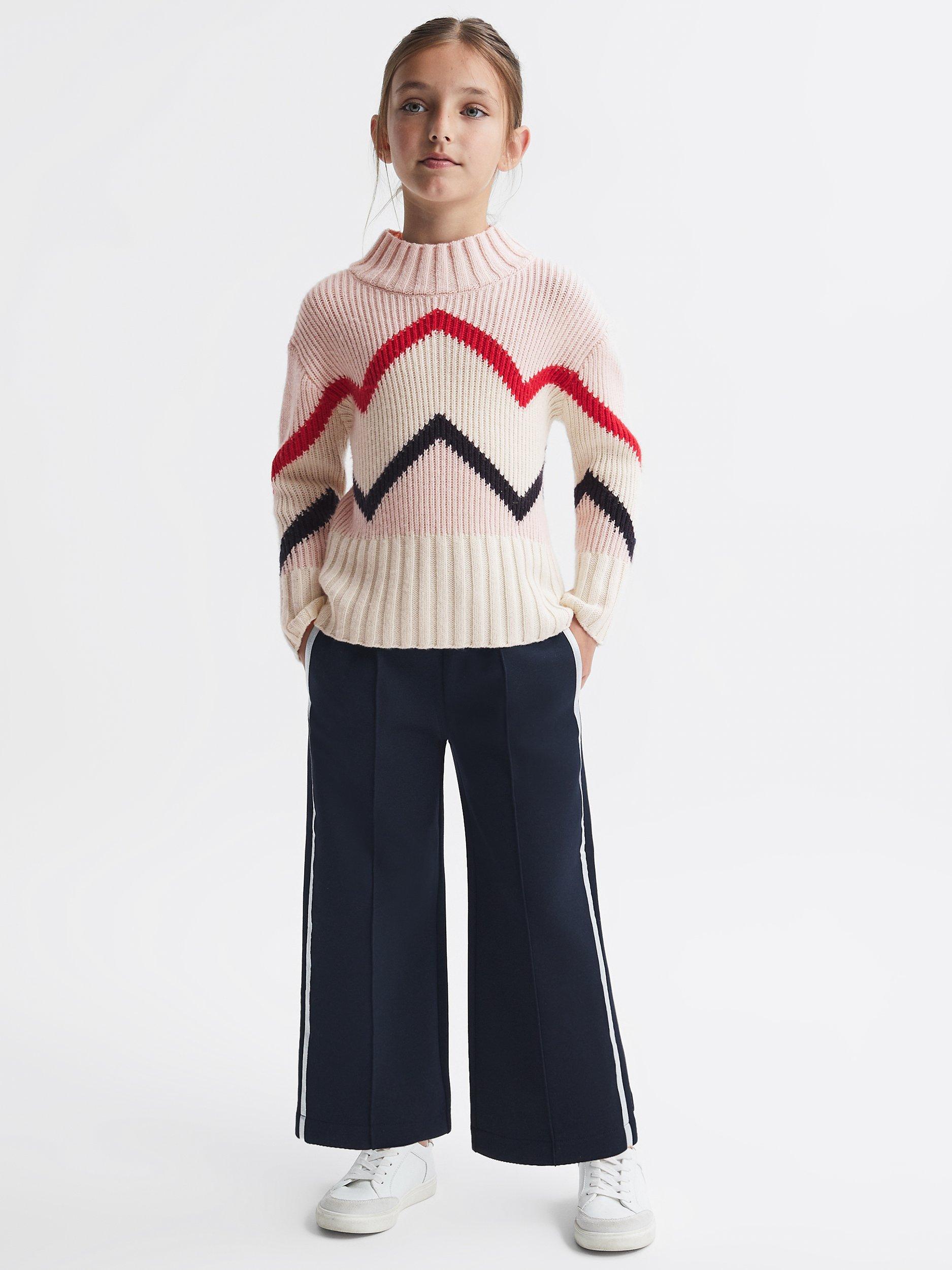 Reiss Kids' Riley Wool Blend Jumper, Pink
