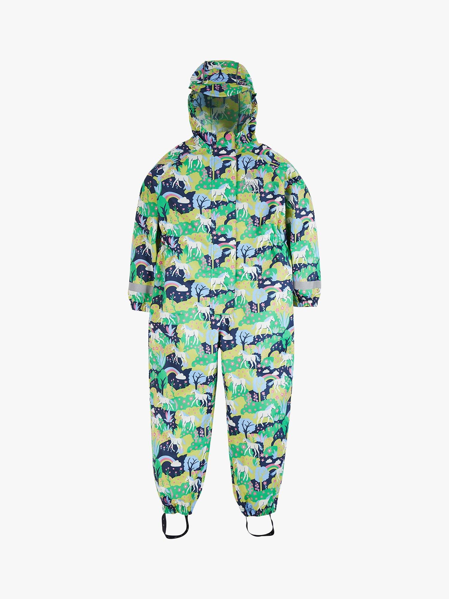 Frugi Kids' Rain or Shine Hedgerow Rain Suit, Indigo/Multi, 5-6 years