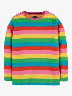 Frugi Kids' Favourite Long Sleeve Rainbow Stripe T-Shirt, Multi - view 2, Multi