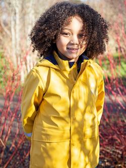Frugi Kids' Puddle Buster Waterproof Coat, Bumblebee, Bumblebee