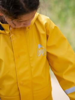 Frugi Kids' Puddle Buster Waterproof Coat, Bumblebee - view 2, Bumblebee