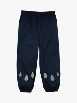 Frugi Kids' Rain or Shine Waterproof Trousers, Indigo - view 2, Indigo