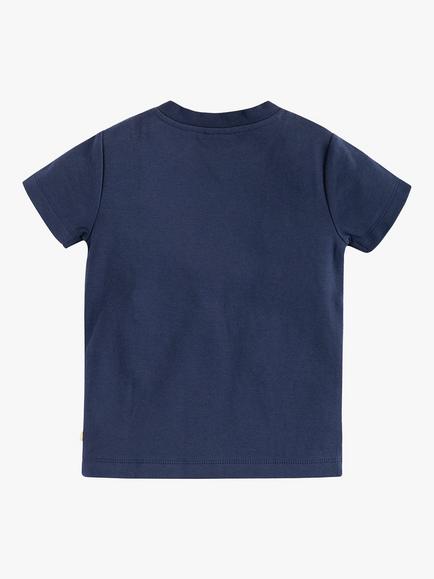 Frugi Kids' Magic Number 2 Organic Cotton Snail T-shirt, Indigo/Multi - view 2, Indigo/Multi