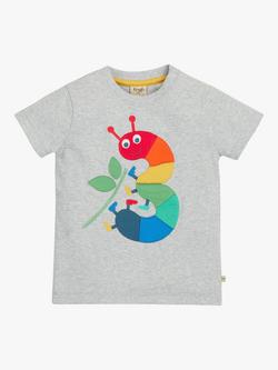 Frugi Kids' Magic Number 3 Organic Cotton Caterpillar T-shirt, Grey Marl/Multi - view 2, Grey Marl/Multi