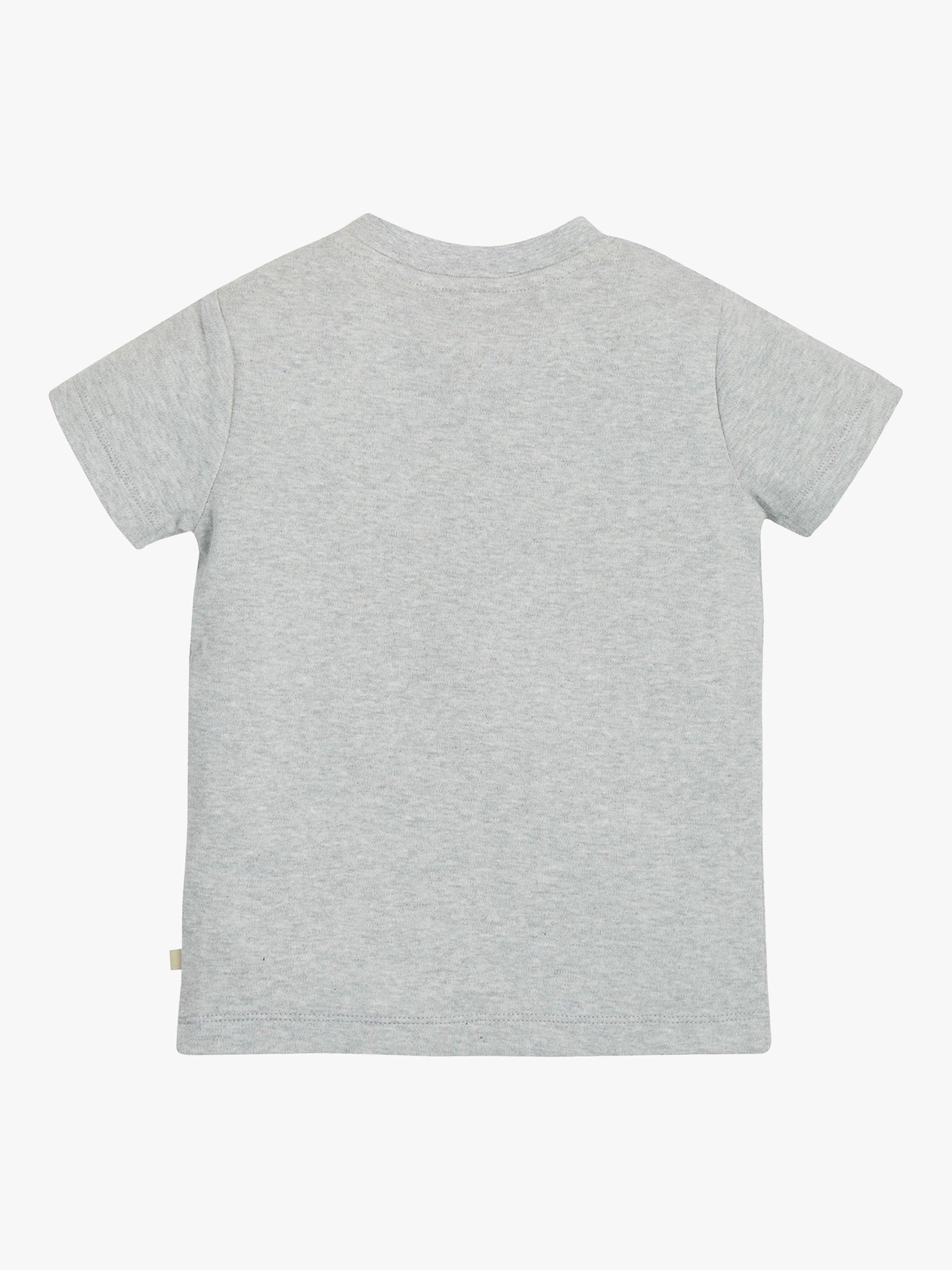 Product image 3 of 3, which shows Frugi Kids' Magic Number 3 Organic Cotton Caterpillar T-shirt, Grey Marl/Multi, 3-4 years