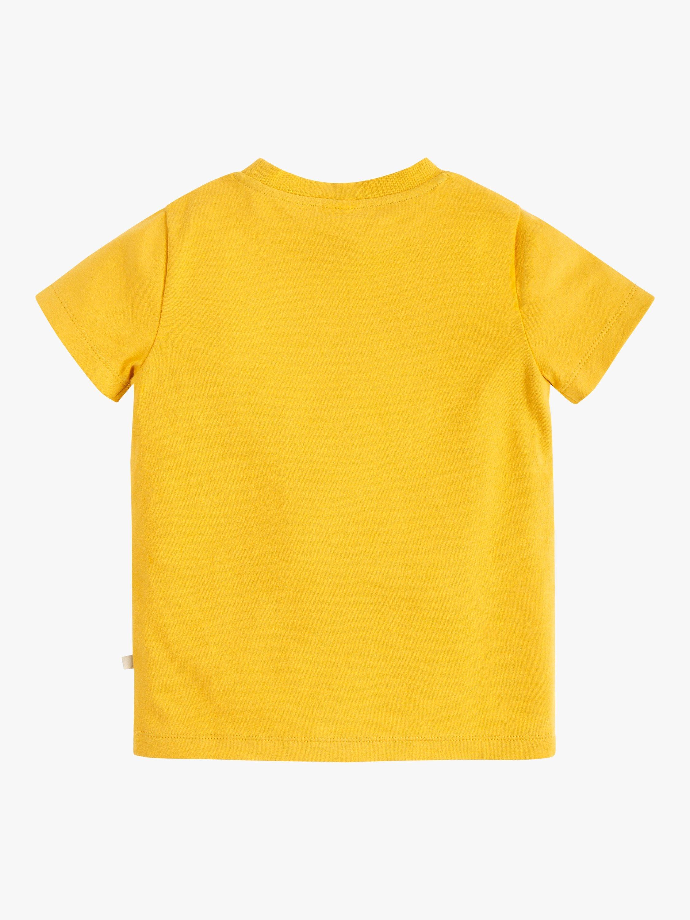 Product image 3 of 3, which shows Frugi Kids' Magic Number 5 Organic Cotton Crocodile T-shirt, Bumble Bee Yellow/Multi, Organic