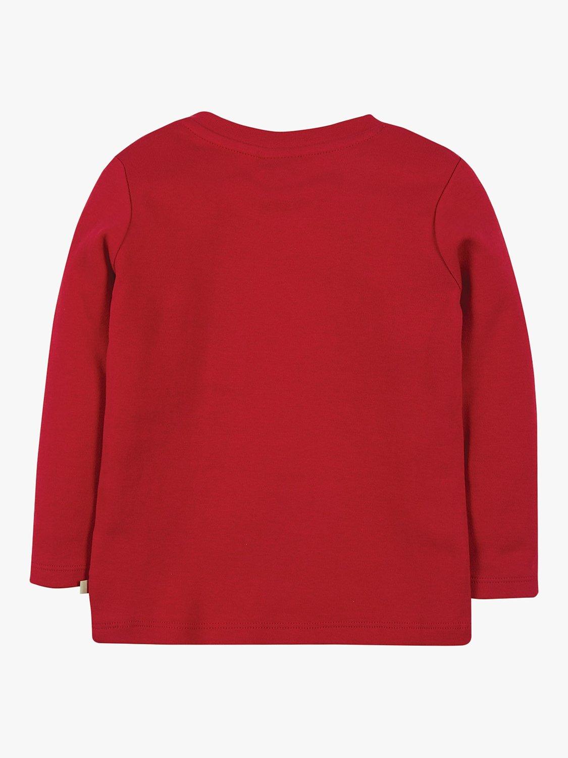 Product image 3 of 3, which shows Frugi Kids' Magic Number 2 Organic Cotton Duck T-shirt, Tango Red/Multi, 2-3 years