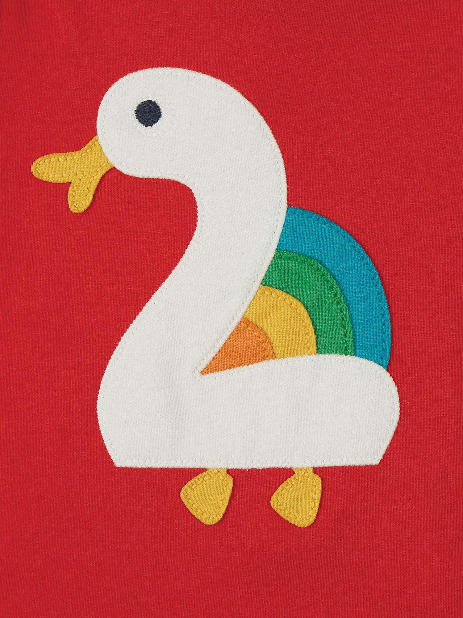 Product image 2 of 3, which shows Frugi Kids' Magic Number 2 Organic Cotton Duck T-shirt, Tango Red/Multi, 2-3 years