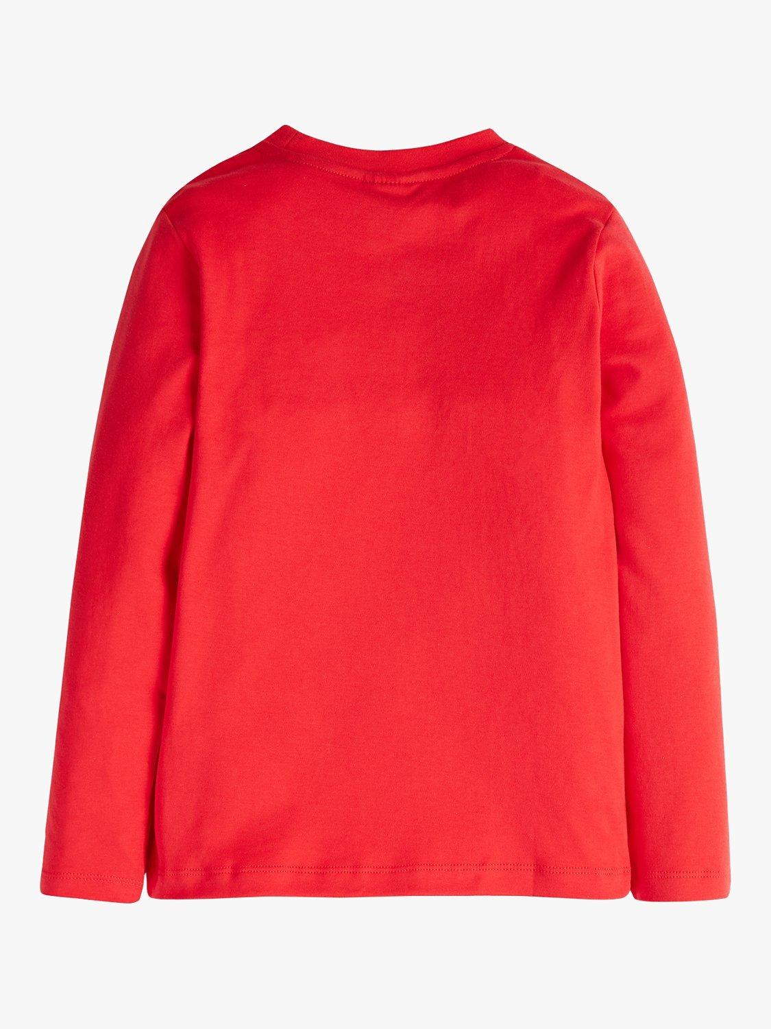 Product image 2 of 2, which shows Frugi Kids' Magic Number 8 Organic Cotton Dragon T-shirt, True Red/Multi, 8-9 years