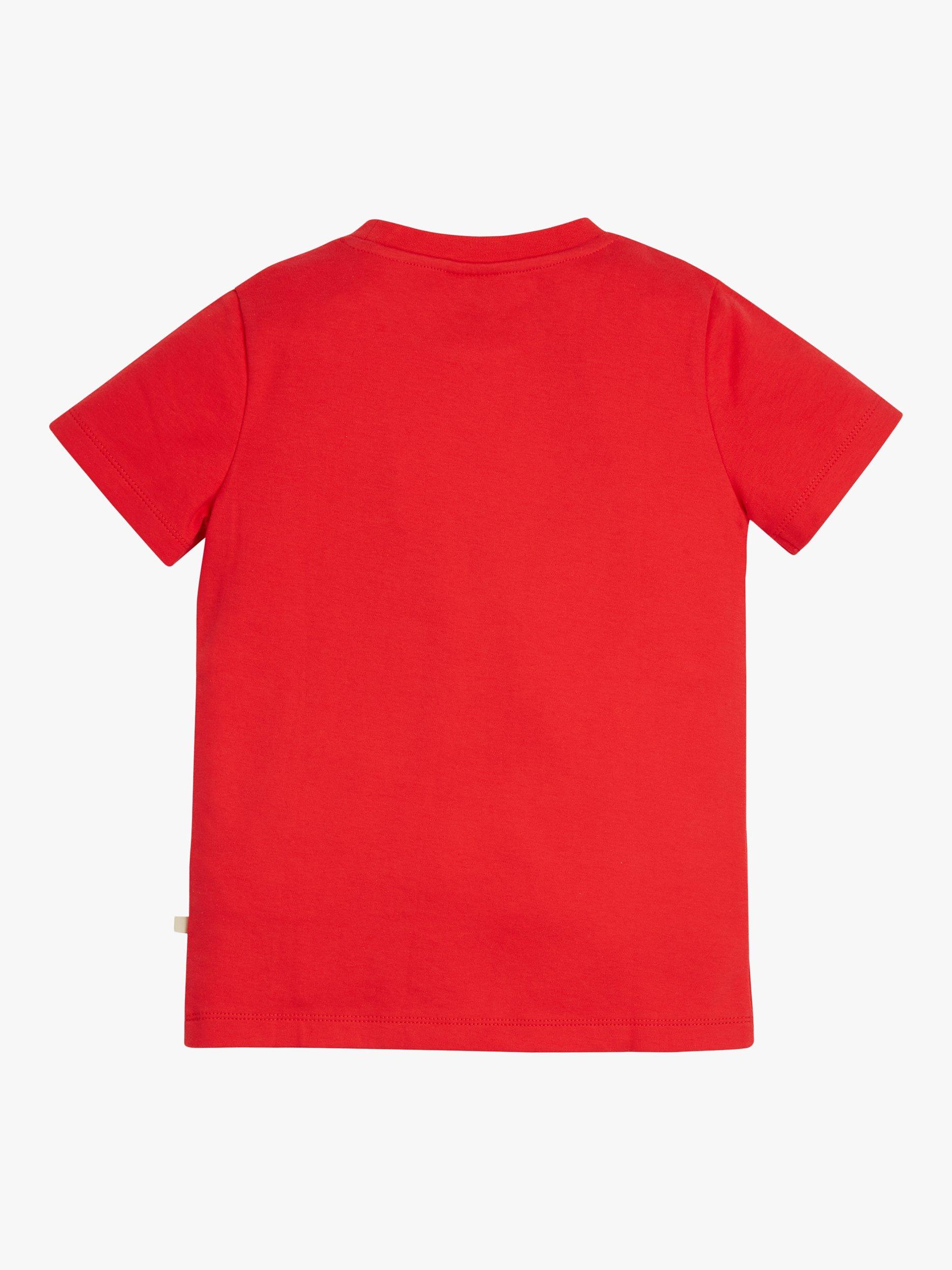Product image 3 of 3, which shows Frugi Kids' Magic Number 7 Organic Cotton Zebra T-shirt, True Red/Multi, 7-8 years