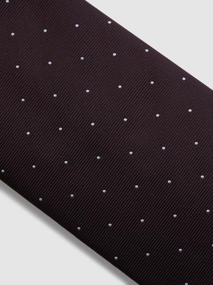 Reiss Liam Polka Dot Silk Blend Tie - view 2, Burgundy