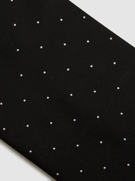 Reiss Liam Polka Dot Silk Blend Tie - view 2, Black