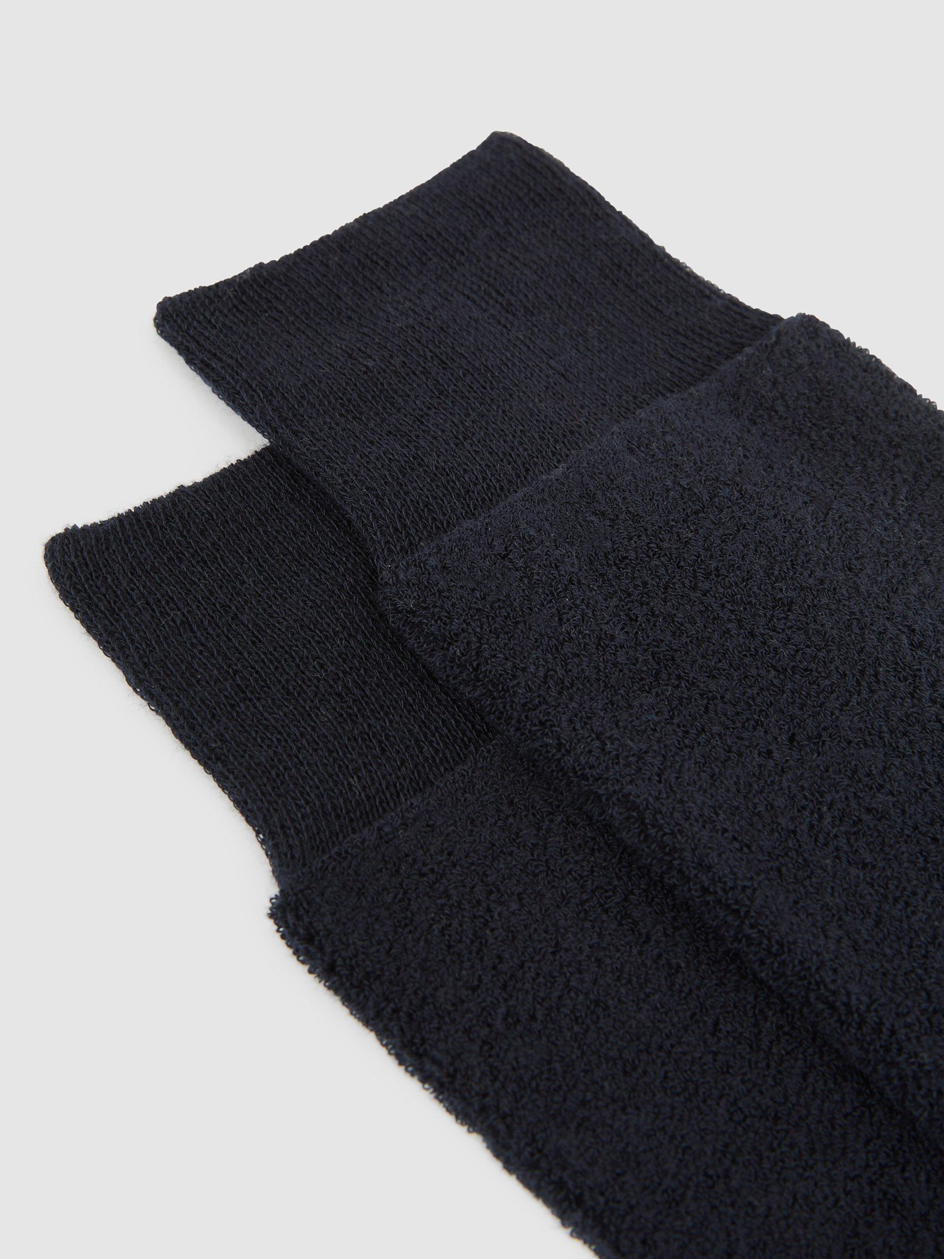 Product image 2 of 3, which shows Reiss Alers Cotton Blend Terry Socks, Navy, S-M