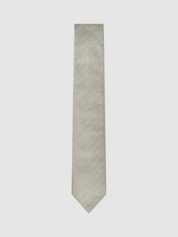 Reiss Liam Polka Dot Silk Blend Tie, Champagne
