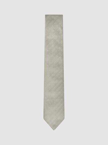 Reiss Liam Polka Dot Silk Blend Tie, Champagne