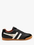 Gola Classics Harrier Leather Lace Up Trainers, Black/White/Orange