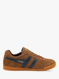 Gola Classics Harrier Suede Lace Up Trainers, Tobacco/Navy/Burgundy