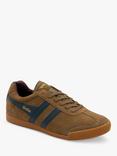 Gola Classics Harrier Suede Lace Up Trainers, Tobacco/Navy/Burgundy