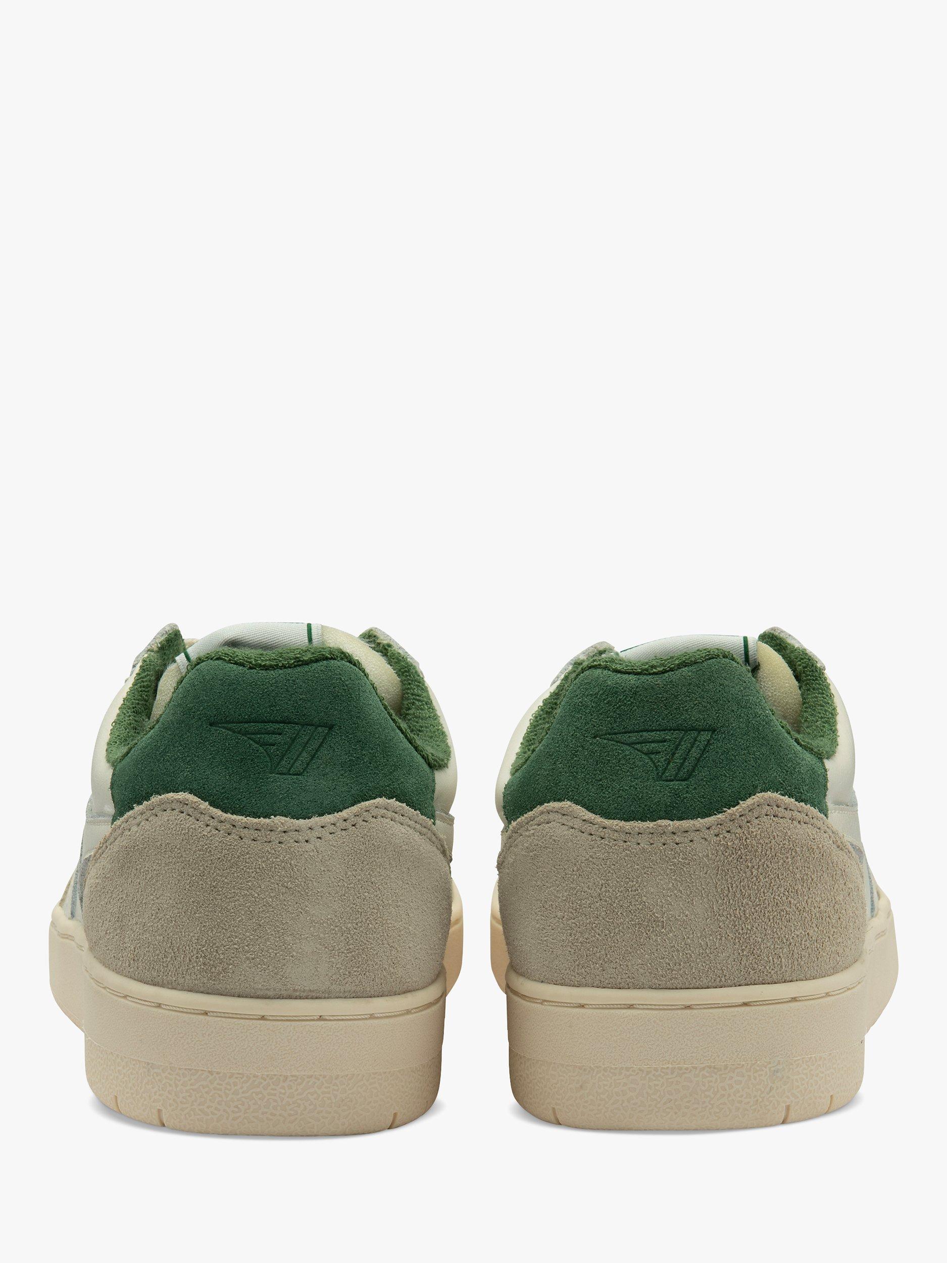 Product image 4 of 5, which shows Gola Eagle Leather Lace Up Trainers, Off White/Evergreen, 7