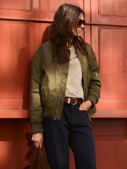 Baukjen Tegan Recycled Bomber Jacket, Khaki, Khaki