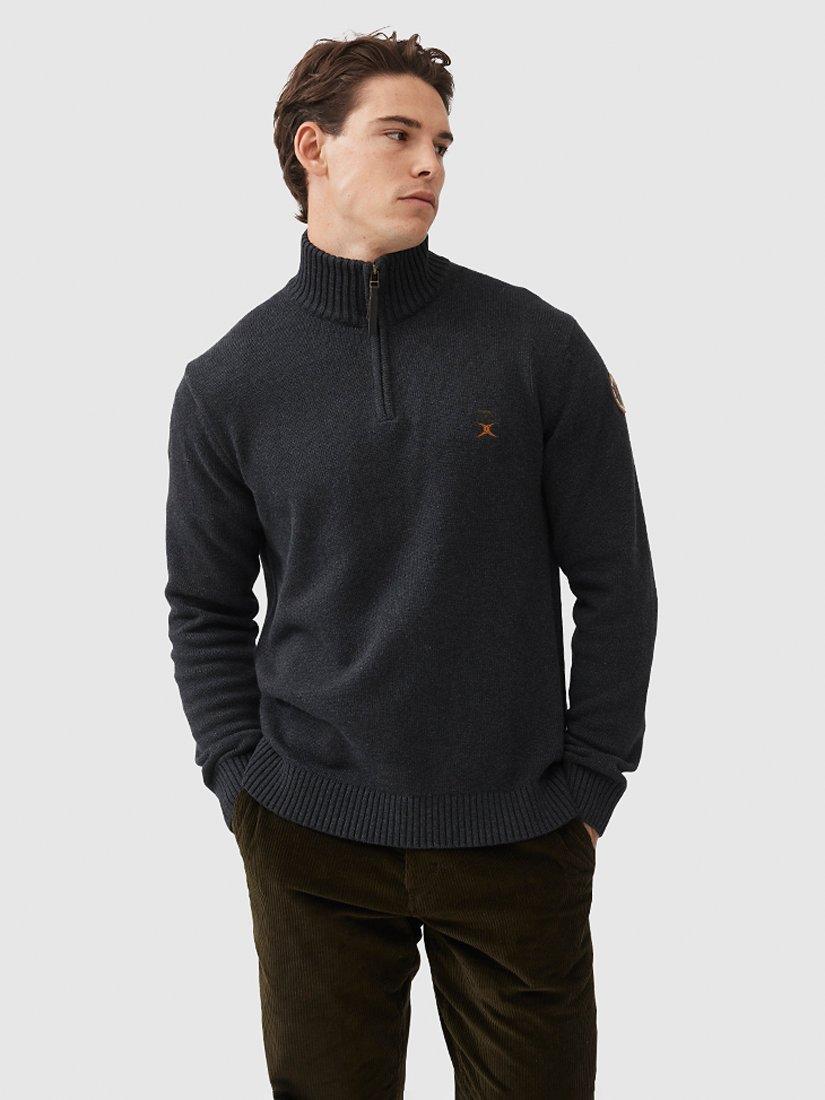 Gilbert X Rodd & Gunn Sandy Park Knit Fleece Jumper, Charcoal 