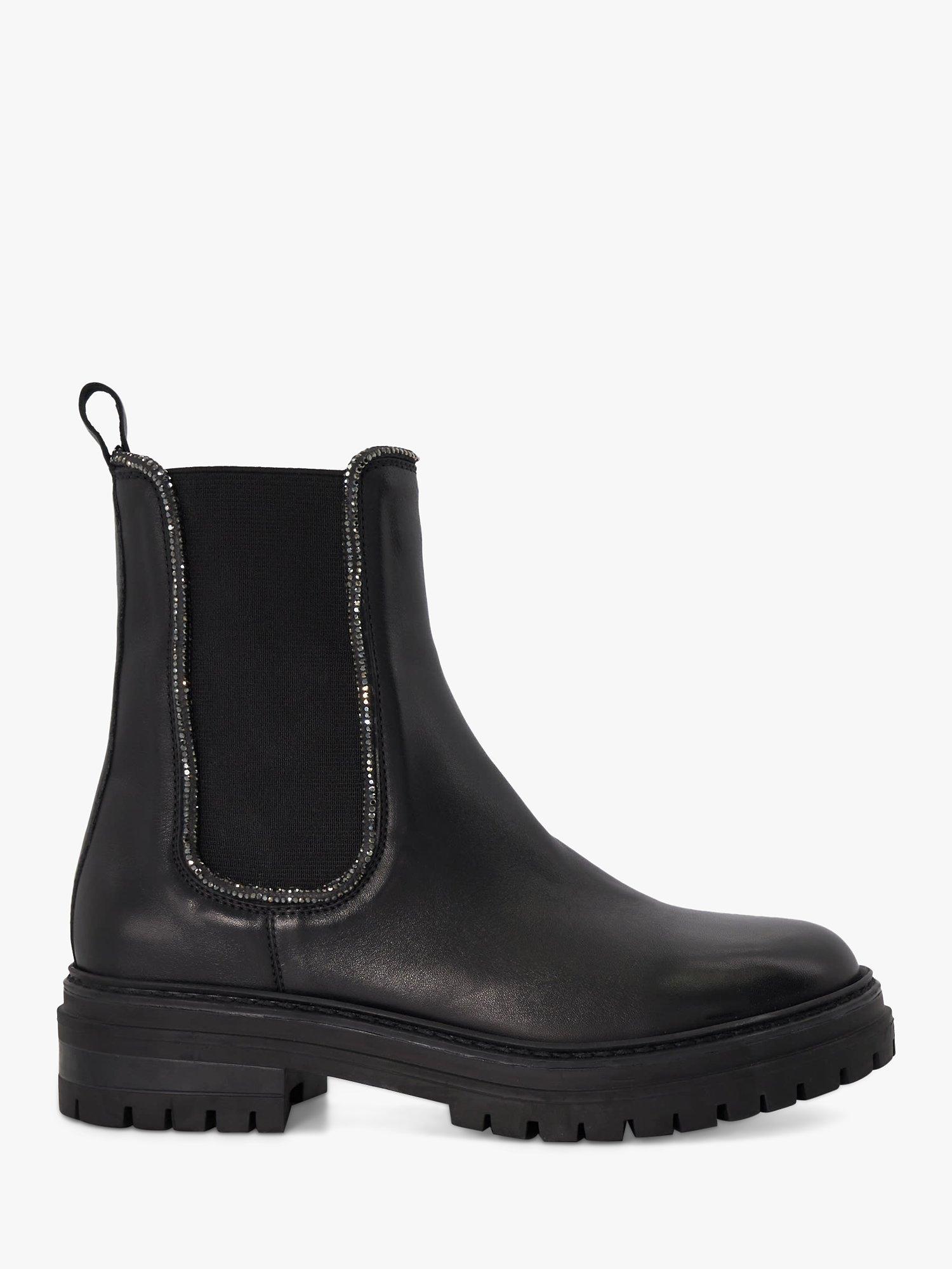 Dune Pursuit Leather Chelsea Boots Black