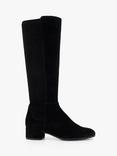 Dune London Wide Fit Tayla Suede Knee Length Boot, Black