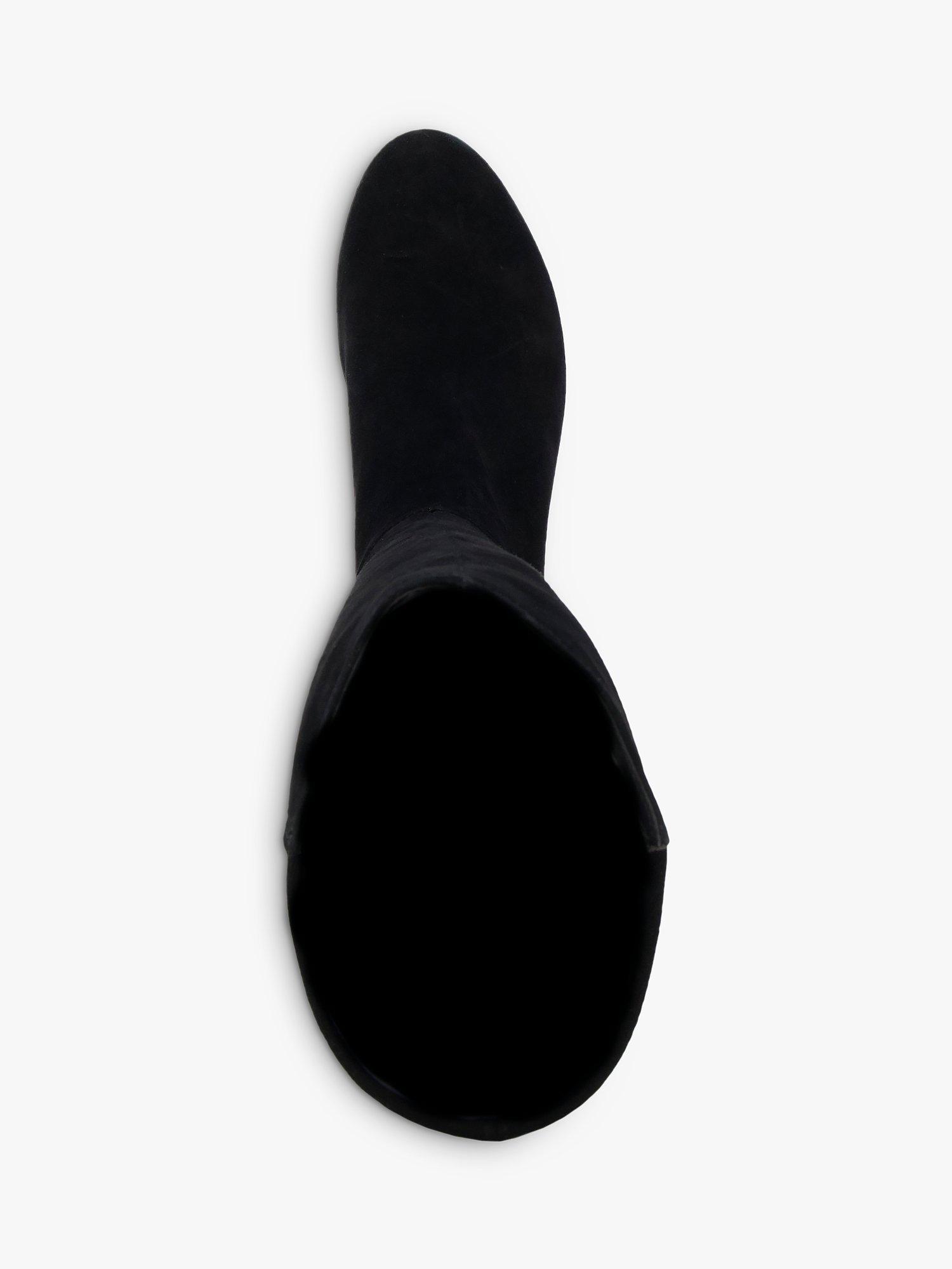 Product image 3 of 5, which shows Dune Wide Fit Tayla Suede Knee Length Boot, Black-suede, 3