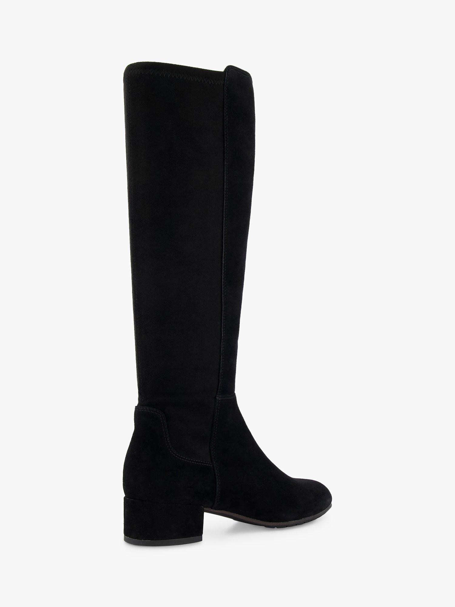 Product image 5 of 5, which shows Dune Wide Fit Tayla Suede Knee Length Boot, Black-suede, 3