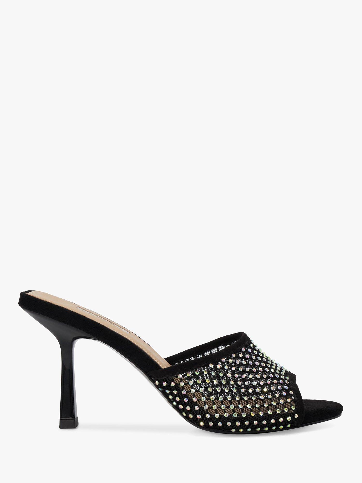 Dune Majorly High Heel Embellished Mules, Black