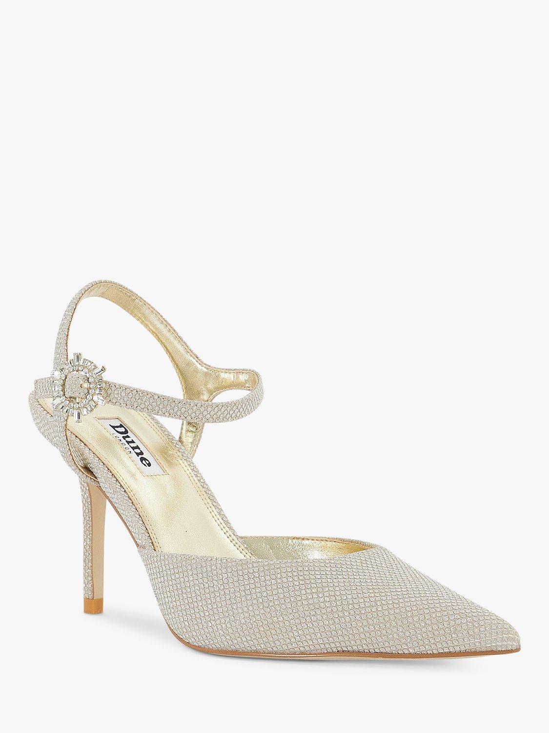 Product image 3 of 5, which shows Dune Channel Slingback Court Shoes, Gold, 4